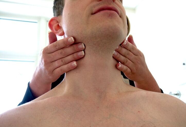 Swelling of the lymph nodes due to worms. 